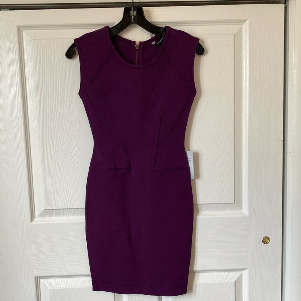 Sleeveless Purple Sheath Dress - Classic Women's Work Dress